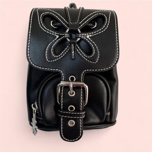 Sold -dELiA*s Black Butterfly Backpack with Decorative Stitching NWOT
